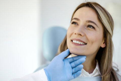 Woman getting her dental exam done in Atlanta, GA