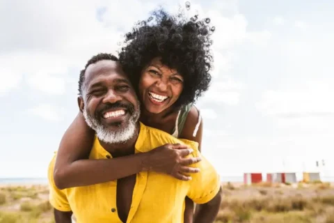 African American couple smiling